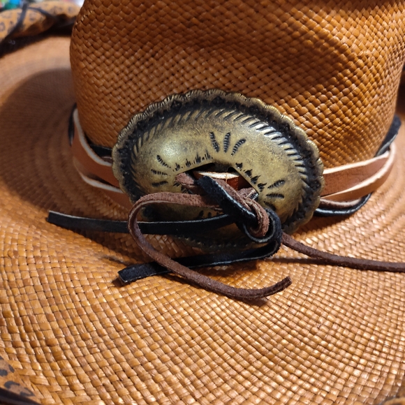 Men's Brown Leather Western Hat - Picture 4 of 5